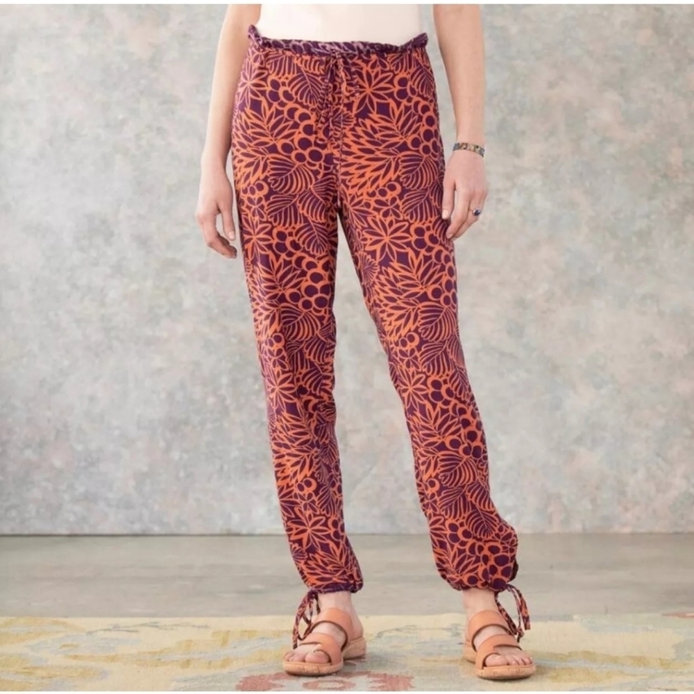 Sundance This is Paradise Tropical Pants Womens Petite Small 100% Viscose Lounge